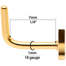 Load image into Gallery viewer, 18G 5/16 Gold Tone Glass of Champagne L Shaped Nose Ring
