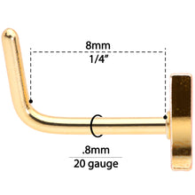 Load image into Gallery viewer, 20G 5/16 Gold Tone Glass of Champagne L Shaped Nose Ring

