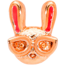 Load image into Gallery viewer, 18G 5/16 Pink Rose Gold Tone Nerdy Easter Bunny L Shaped Nose Ring
