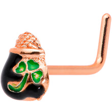 Load image into Gallery viewer, 20G 5/16 Rose Gold Tone Pot O Gold L Shaped Nose Ring
