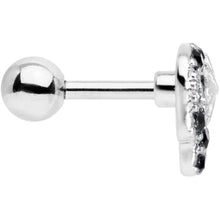 Load image into Gallery viewer, 16G 1/4 Black Gem Star Skull Cartilage Tragus Earring
