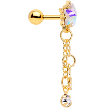 Load image into Gallery viewer, 16G 1/4 Aurora Clear Gem Gold Tone Star Dangle Cartilage
