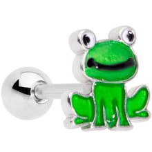 Load image into Gallery viewer, 16G 1/4 Green Green Frog Cartilage Tragus Earring
