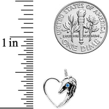 Load image into Gallery viewer, 18G 5/16 Blue Gem Unicorn Left Heart Closure Ring
