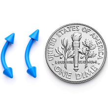 Load image into Gallery viewer, 16G 5/16 Blue Glow in the Dark Cone End Curved Barbell Set of 2
