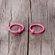 Load image into Gallery viewer, 16G 3/8 Pink Glow in the Dark BCR Captive Ring Set of 2
