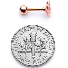 Load image into Gallery viewer, 16G 1/4 Clear Gem Rose Gold Tone Flower Cartilage Tragus Earring
