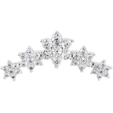 Load image into Gallery viewer, 16G 1/4 Clear CZ Gem Floral Internally Threaded Labret
