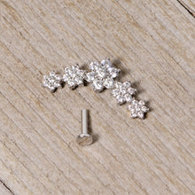 Load image into Gallery viewer, 16G 1/4 Clear CZ Gem Floral Internally Threaded Labret
