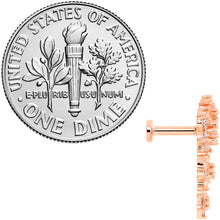 Load image into Gallery viewer, 16G 1/4 Clear CZ Gem Rose Gold Tone Floral Internal Thread Labret
