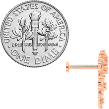 Load image into Gallery viewer, 16G 5/16 Clear CZ Rose Gold Tone Floral Internal Thread Labret
