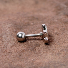 Load image into Gallery viewer, 16G 1/4 Clear Gem Lotus Flower Cartilage Tragus Earring
