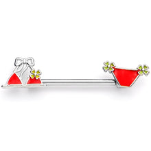 Load image into Gallery viewer, 14G 5/8 Red Itty Bitty Bikini Barbell Nipple Ring Set
