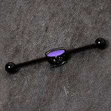 Load image into Gallery viewer, 14G Black Purple Cauldron Halloween Industrial Barbell 38mm
