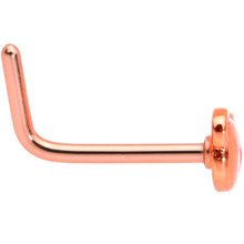 Load image into Gallery viewer, 20G 5/16 Rose Gold Tone Tiny Teddy Bear L Shaped Nose Ring
