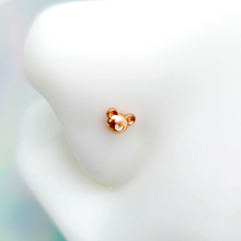 Load image into Gallery viewer, 22G 5/16 Rose Gold Tone Tiny Teddy Bear L Shaped Nose Ring
