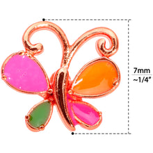 Load image into Gallery viewer, 20G 1/4 Pink Orange Rose Gold Tone Butterfly L Shaped Nose Ring
