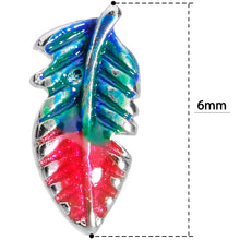 Load image into Gallery viewer, 20G 1/4 Blue Green Red Feather L Shaped Nose Ring
