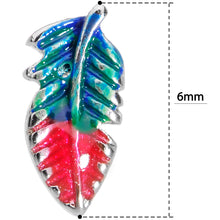 Load image into Gallery viewer, 20G 5/16 Blue Green Red Feather Nose Bone
