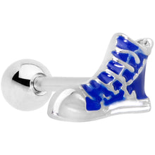 Load image into Gallery viewer, 16G 1/4 Blue High Top Sneaker Cartilage Tragus Earring
