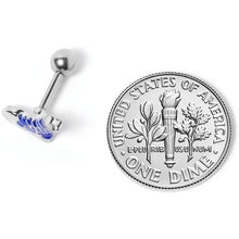 Load image into Gallery viewer, 16G 1/4 Blue High Top Sneaker Cartilage Tragus Earring

