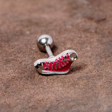 Load image into Gallery viewer, 16G 1/4 Pink High Top Sneaker Cartilage Tragus Earring
