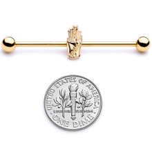 Load image into Gallery viewer, 14G Gold Tone Fast Food French Fries Industrial Barbell 38mm
