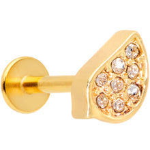 Load image into Gallery viewer, 16G 5/16 Clear CZ Gem Gold Tone Swirl Labret Monroe Tragus
