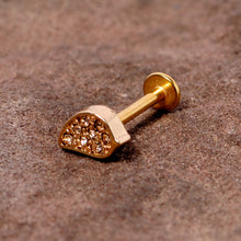 Load image into Gallery viewer, 16G 5/16 Clear CZ Gem Gold Tone Swirl Labret Monroe Tragus
