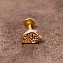 Load image into Gallery viewer, 16G 5/16 Clear CZ Gem Gold Tone Swirl Labret Monroe Tragus
