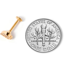 Load image into Gallery viewer, 16G 5/16 Clear CZ Gem Gold Tone Swirl Labret Monroe Tragus

