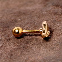 Load image into Gallery viewer, 16G 1/4 Clear Gem Gold Tone Little Bird Cartilage Tragus Earring
