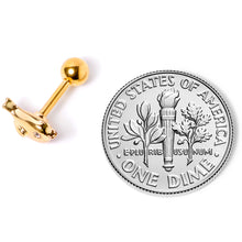 Load image into Gallery viewer, 16G 1/4 Clear Gem Gold Tone Little Bird Cartilage Tragus Earring
