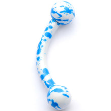 Load image into Gallery viewer, 16G 5/16 White Blue Glow in the Dark Curved Eyebrow Ring
