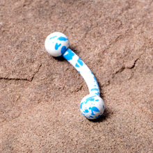 Load image into Gallery viewer, 16G 5/16 White Blue Glow in the Dark Curved Eyebrow Ring
