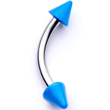 Load image into Gallery viewer, 16G 5/16 Blue Cone End Curved Eyebrow Ring
