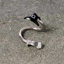 Load image into Gallery viewer, Hat and Broom Im a Witch Kit Halloween Spiral Twister Belly Ring
