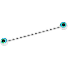 Load image into Gallery viewer, 14G Haunting Human Eyeball Halloween Industrial Barbell 38mm
