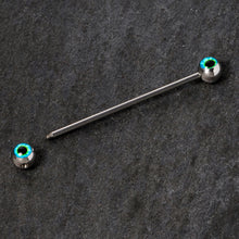 Load image into Gallery viewer, 14G Haunting Human Eyeball Halloween Industrial Barbell 38mm
