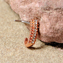 Load image into Gallery viewer, 20G 5/16 Rose Gold Tone Texture Faux Hoop L Shaped Nose Ring
