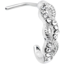 Load image into Gallery viewer, 20G 5/16 Clear Gem Braid Faux Hoop L Shaped Nose Ring
