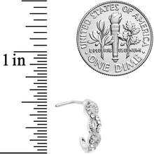 Load image into Gallery viewer, 20G 5/16 Clear Gem Braid Faux Hoop L Shaped Nose Ring
