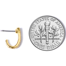 Load image into Gallery viewer, 20G 5/16 Gold Tone Dainty Dots Faux Hoop L Shaped Nose Ring
