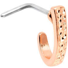 Load image into Gallery viewer, 20G 5/16 Rose Gold Tone Dainty Dots Faux Hoop L Shaped Nose Ring
