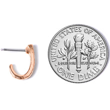 Load image into Gallery viewer, 20G 5/16 Rose Gold Tone Dainty Dots Faux Hoop L Shaped Nose Ring
