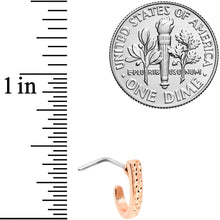 Load image into Gallery viewer, 20G 5/16 Rose Gold Tone Dainty Dots Faux Hoop L Shaped Nose Ring

