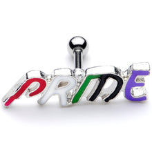 Load image into Gallery viewer, 16G 1/4 Multicolor Rainbow Pride Cartilage Tragus Earring

