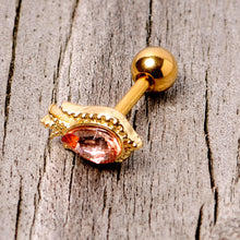 Load image into Gallery viewer, 16G 1/4 Pink Gem Gold Tone Tulip Flower Cartilage Tragus Earring
