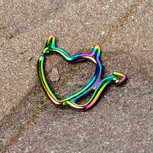 Load image into Gallery viewer, 16G 1/4 Rainbow Little Devil Halloween Heart Closure Ring
