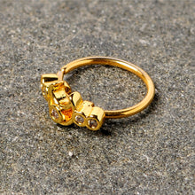 Load image into Gallery viewer, 20G 5/16 Clear CZ Gem Gold Tone Crescent Moon Nose Hoop
